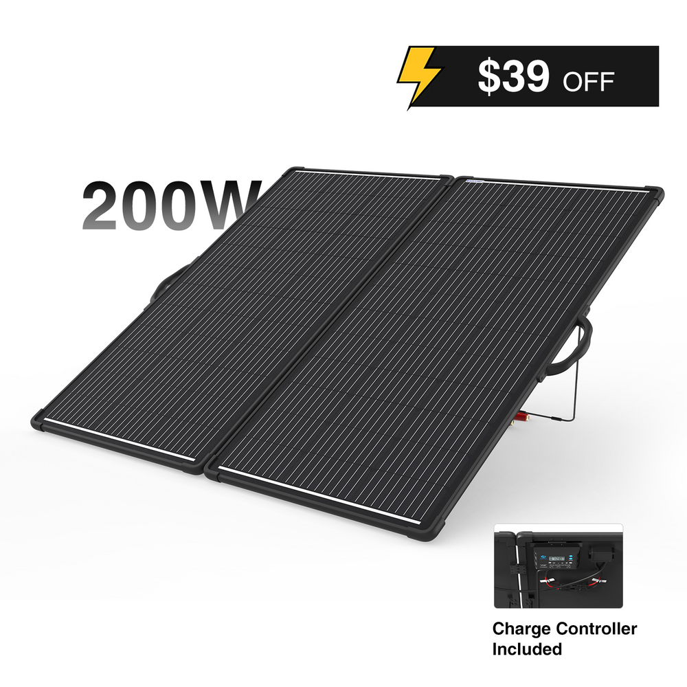 ACOPOWER PLK Portable Solar Panel Kit, Lightweight 20A Charge Controller——200W, 100W