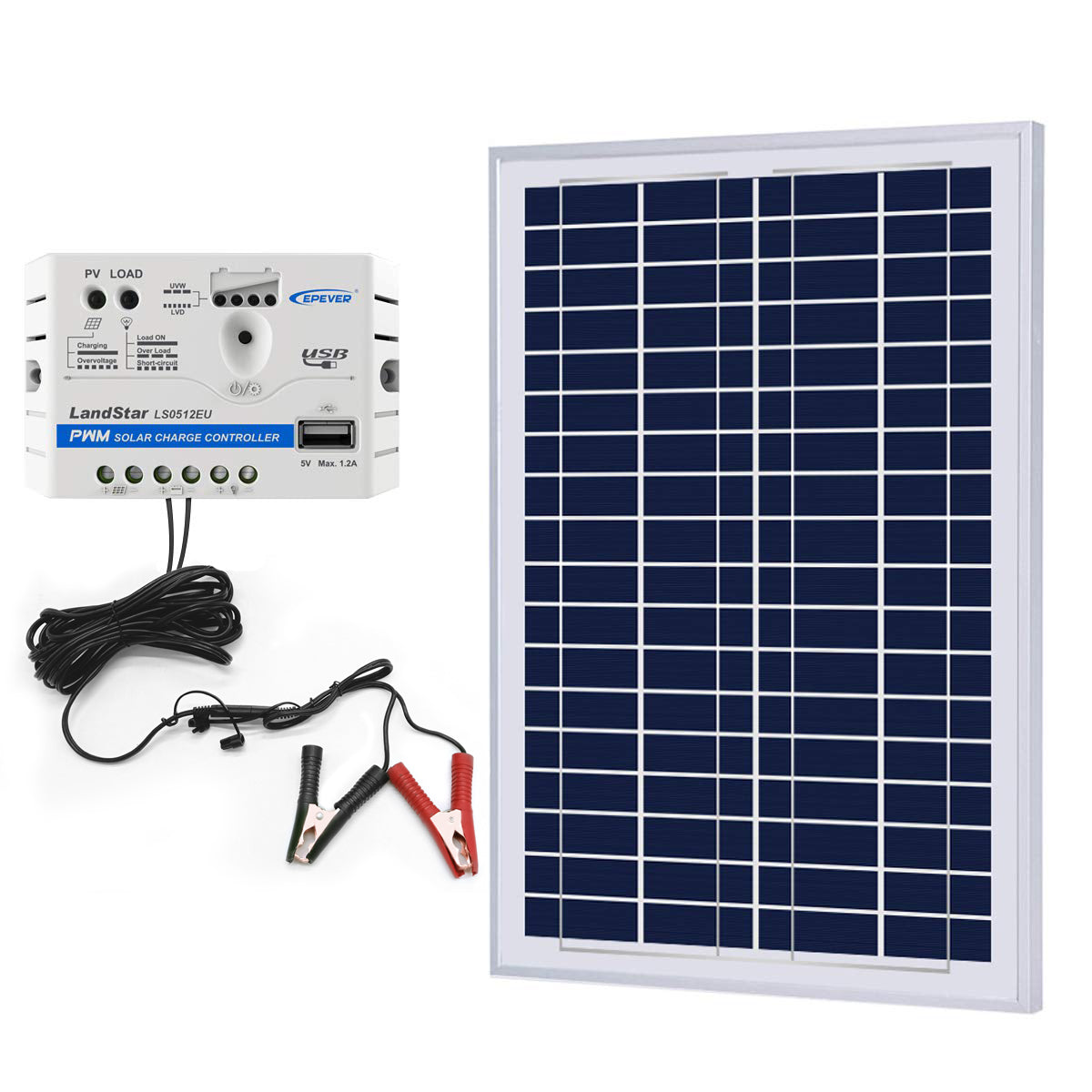 ACOPOWER 25 Watt Off-grid Solar Kits，with 5A charge controller SAE connector - acopower