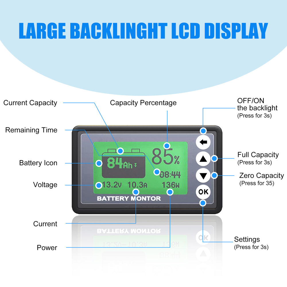 ACOPOWER 500 Amps Battery Monitor